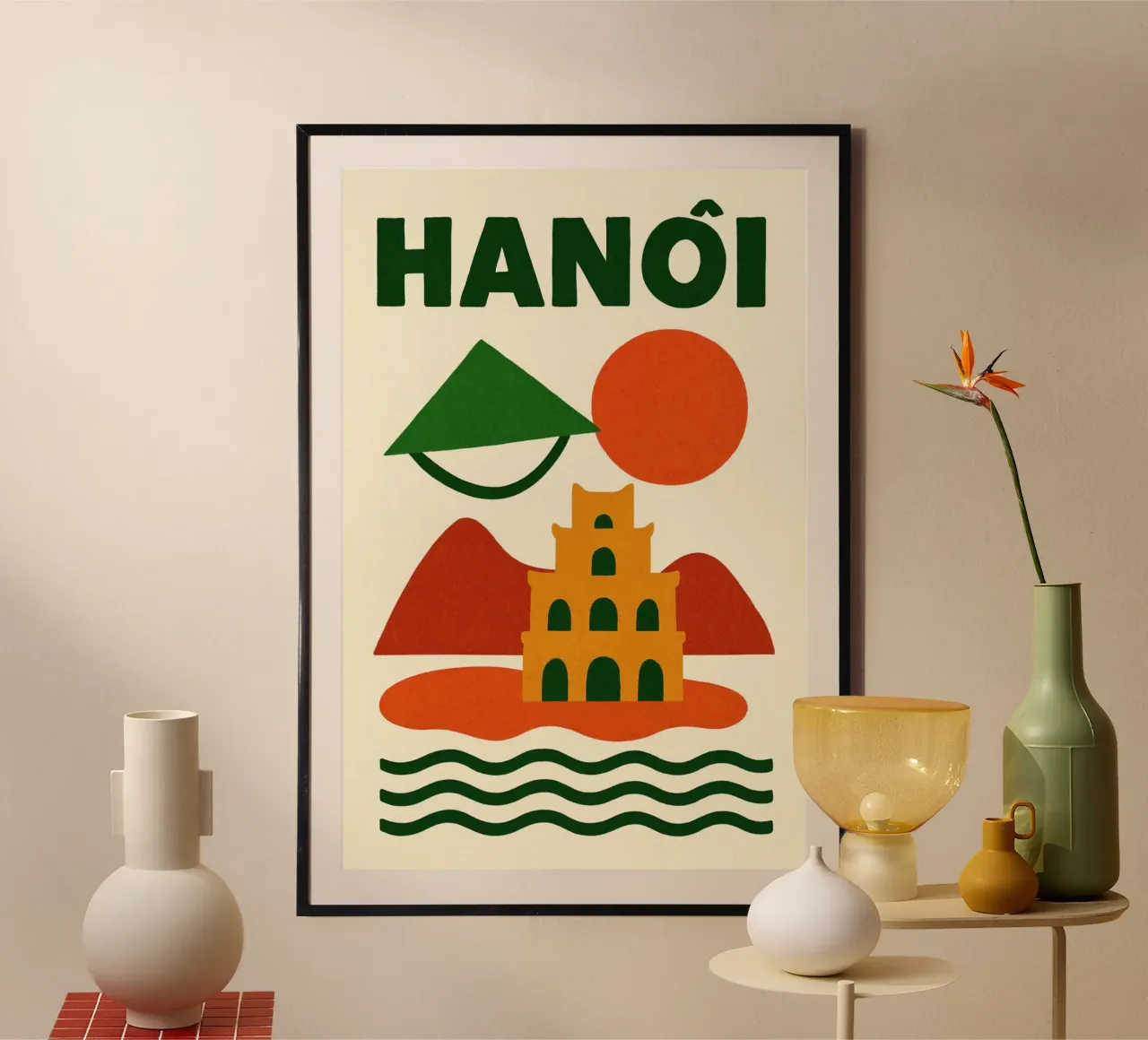 Hanoi between mountains and pagodas poster by JETLAG | affiches voyage