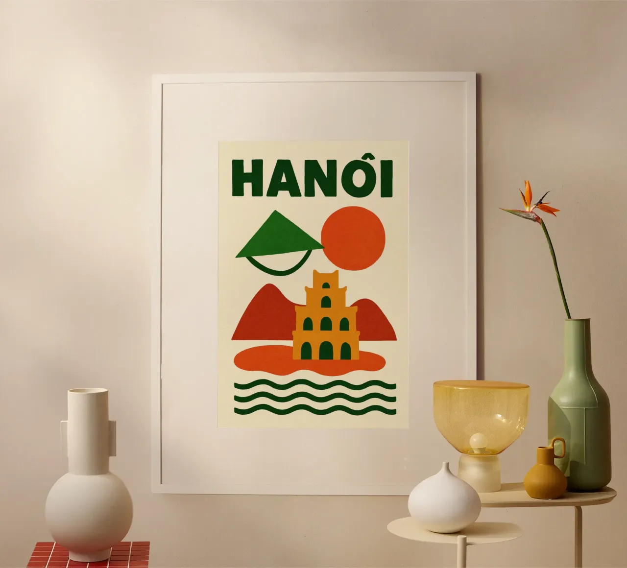 Hanoi between mountains and pagodas poster by JETLAG | affiches voyage