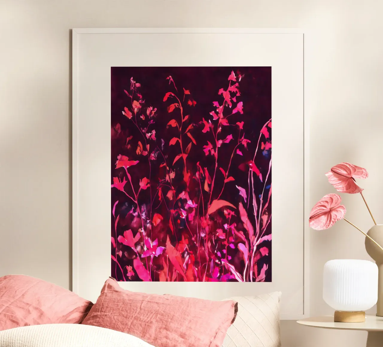 Giardino di Ember poster con telaio in alluminio da Sophia Calder Studio