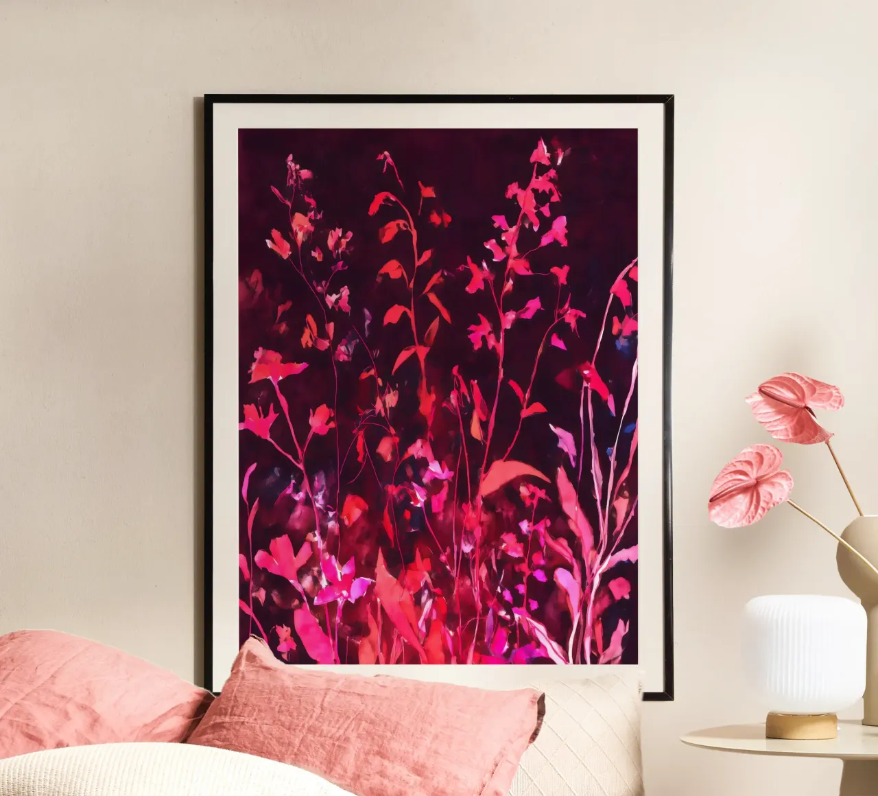 Giardino di Ember poster con telaio in alluminio da Sophia Calder Studio