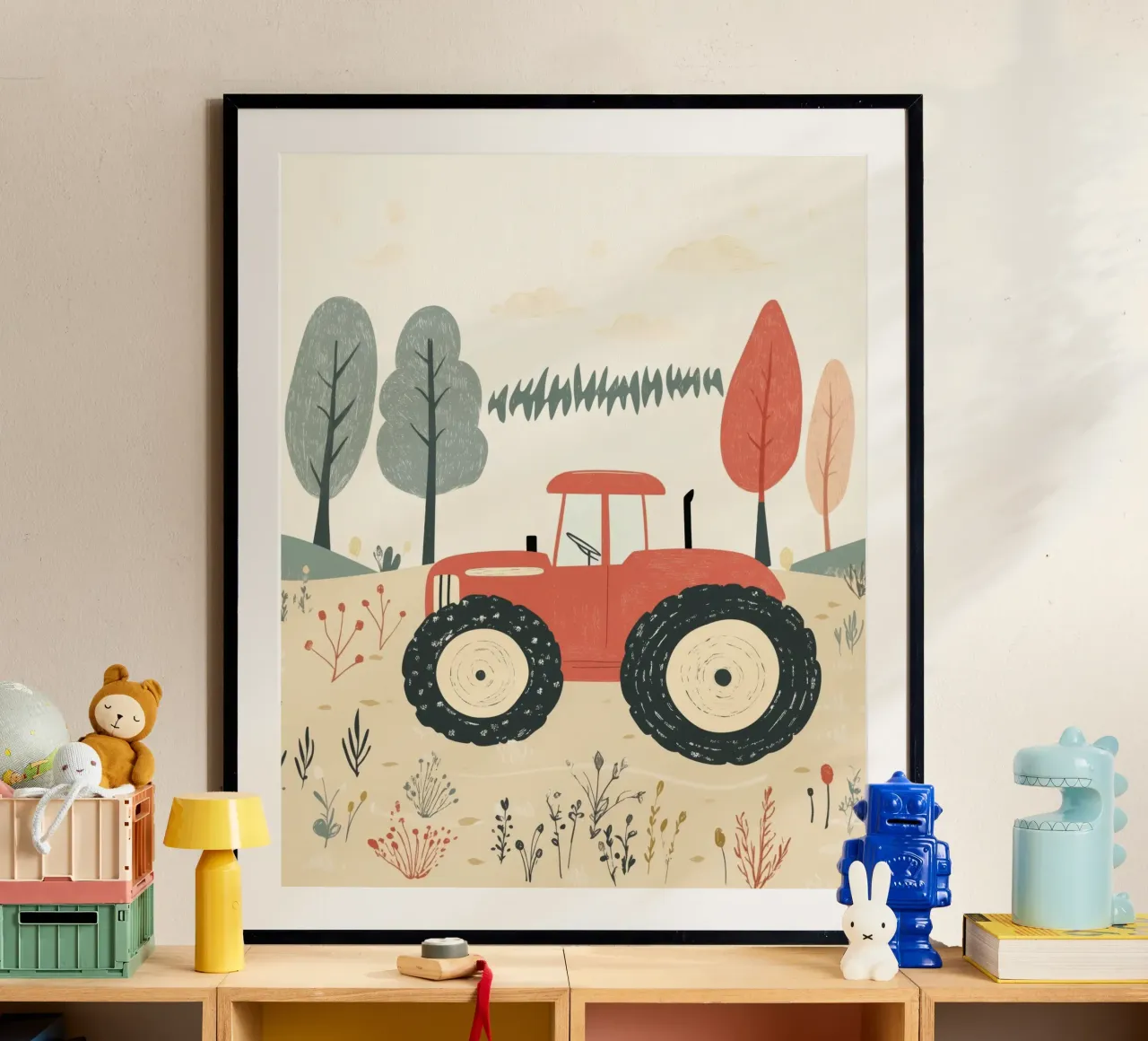 Trattore stravagante poster con telaio in legno da Happy Littles