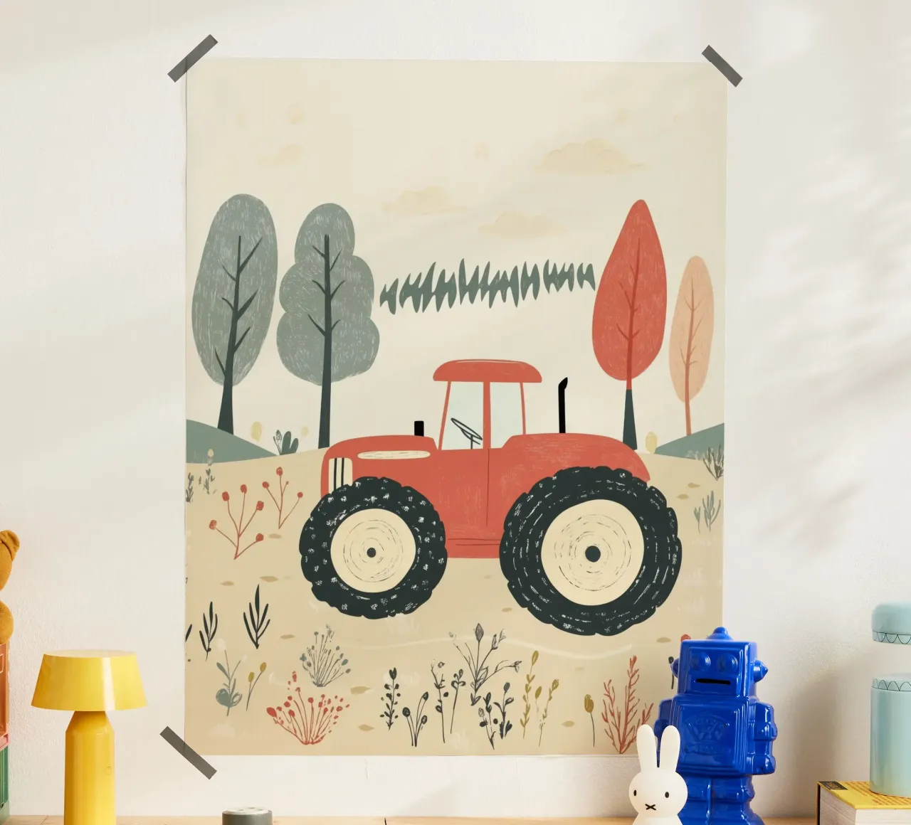 Trattore stravagante poster con telaio in legno da Happy Littles