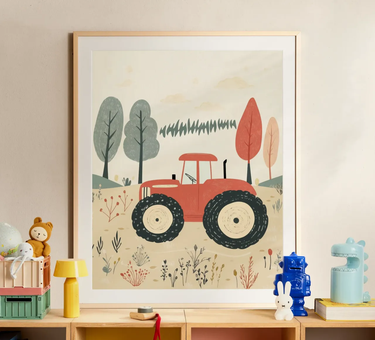 Trattore stravagante poster con telaio in legno da Happy Littles