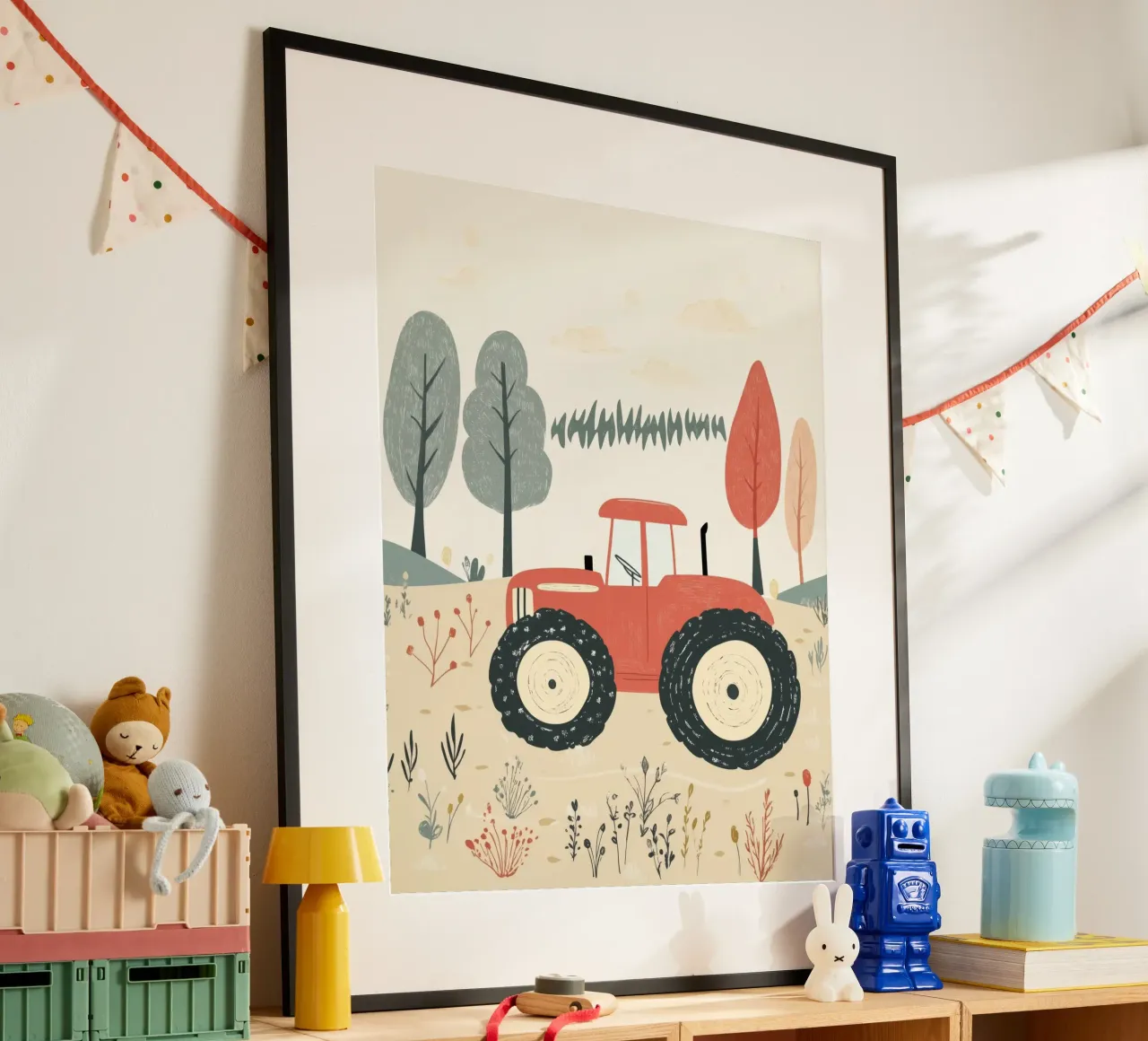 Trattore stravagante poster con telaio in legno da Happy Littles