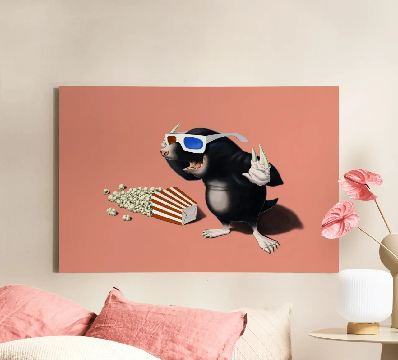 3D (Coloured) tela con Cornice a cassetta da Rob Art | Illustration