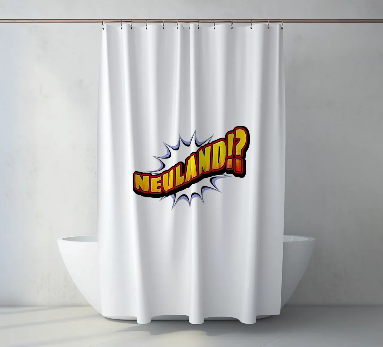 Neuland cortina de baño de Black Sign Artwork