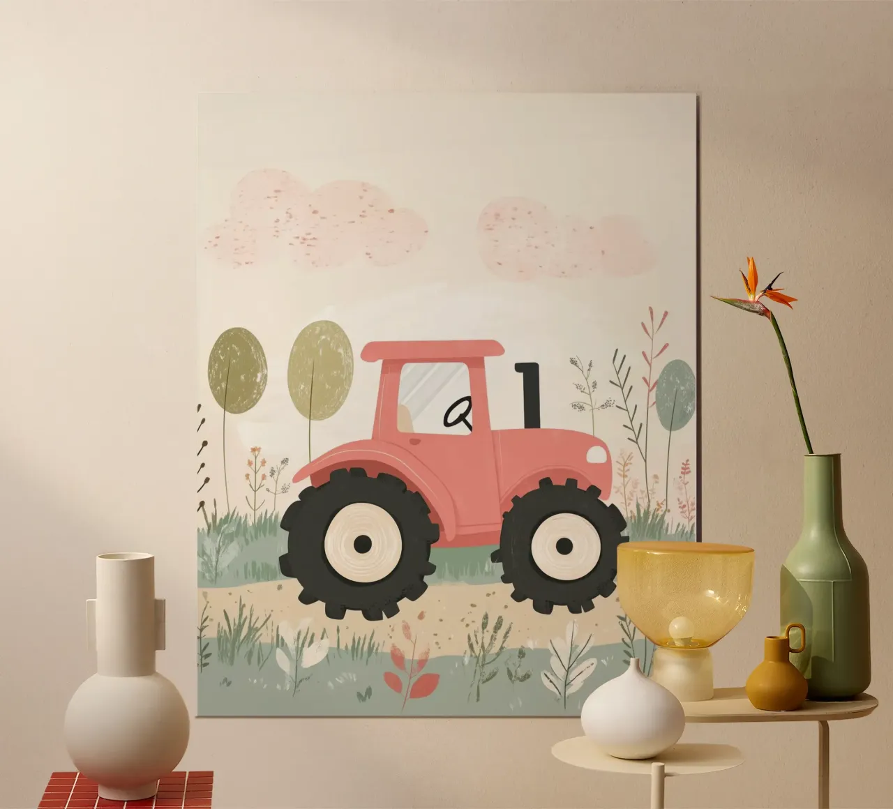 Trattore stravagante poster con telaio in alluminio da Happy Littles
