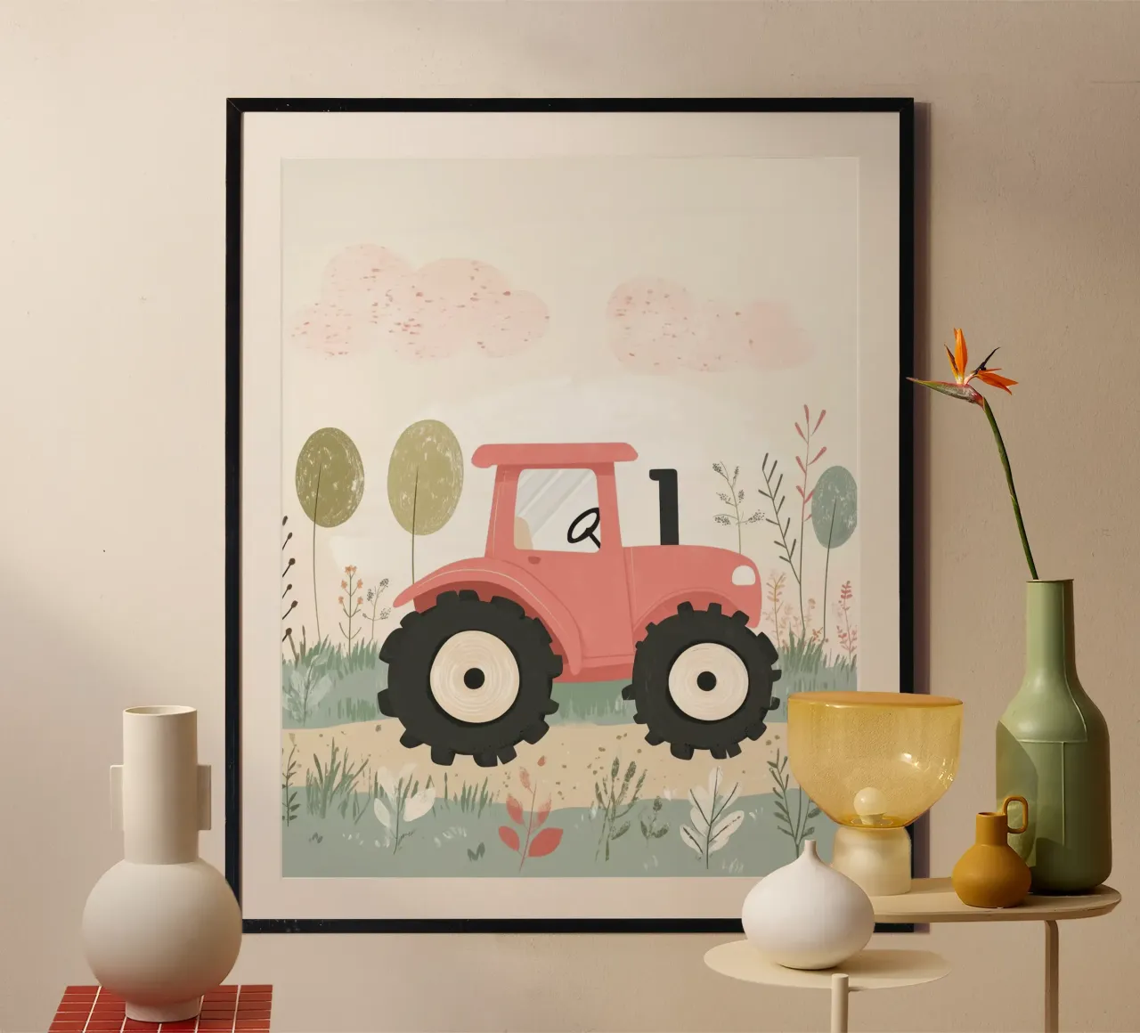 Trattore stravagante poster con telaio in alluminio da Happy Littles