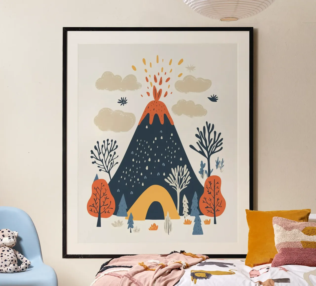 Vulcano stravagante poster con telaio in plastica da Happy Littles