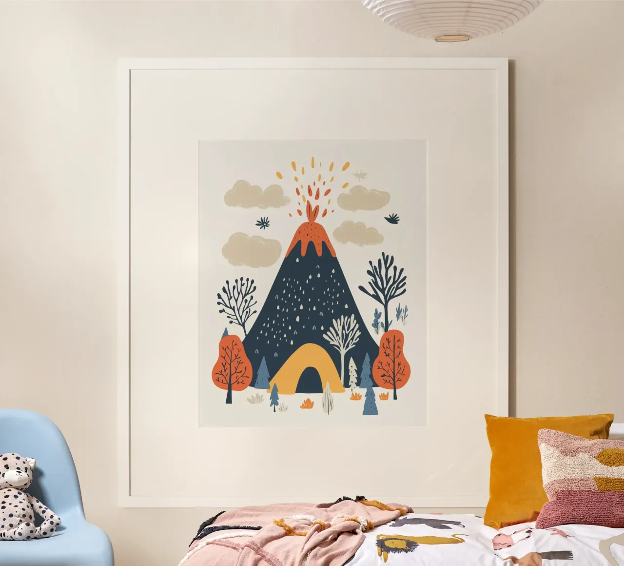 Vulcano stravagante poster con telaio in plastica da Happy Littles