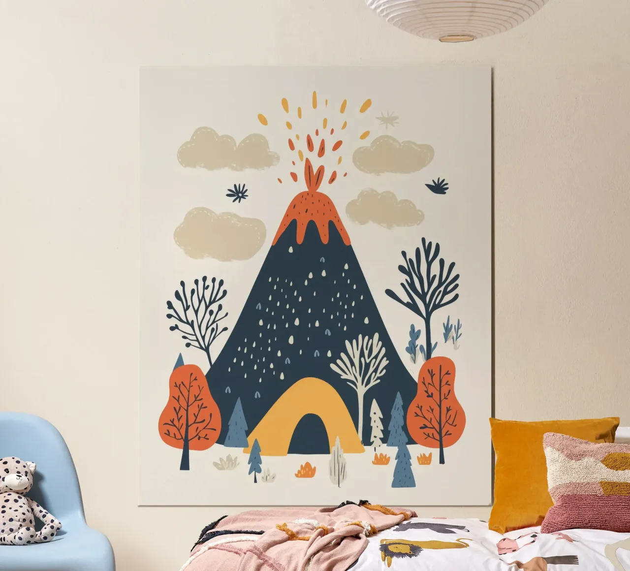 Vulcano stravagante poster con telaio in plastica da Happy Littles