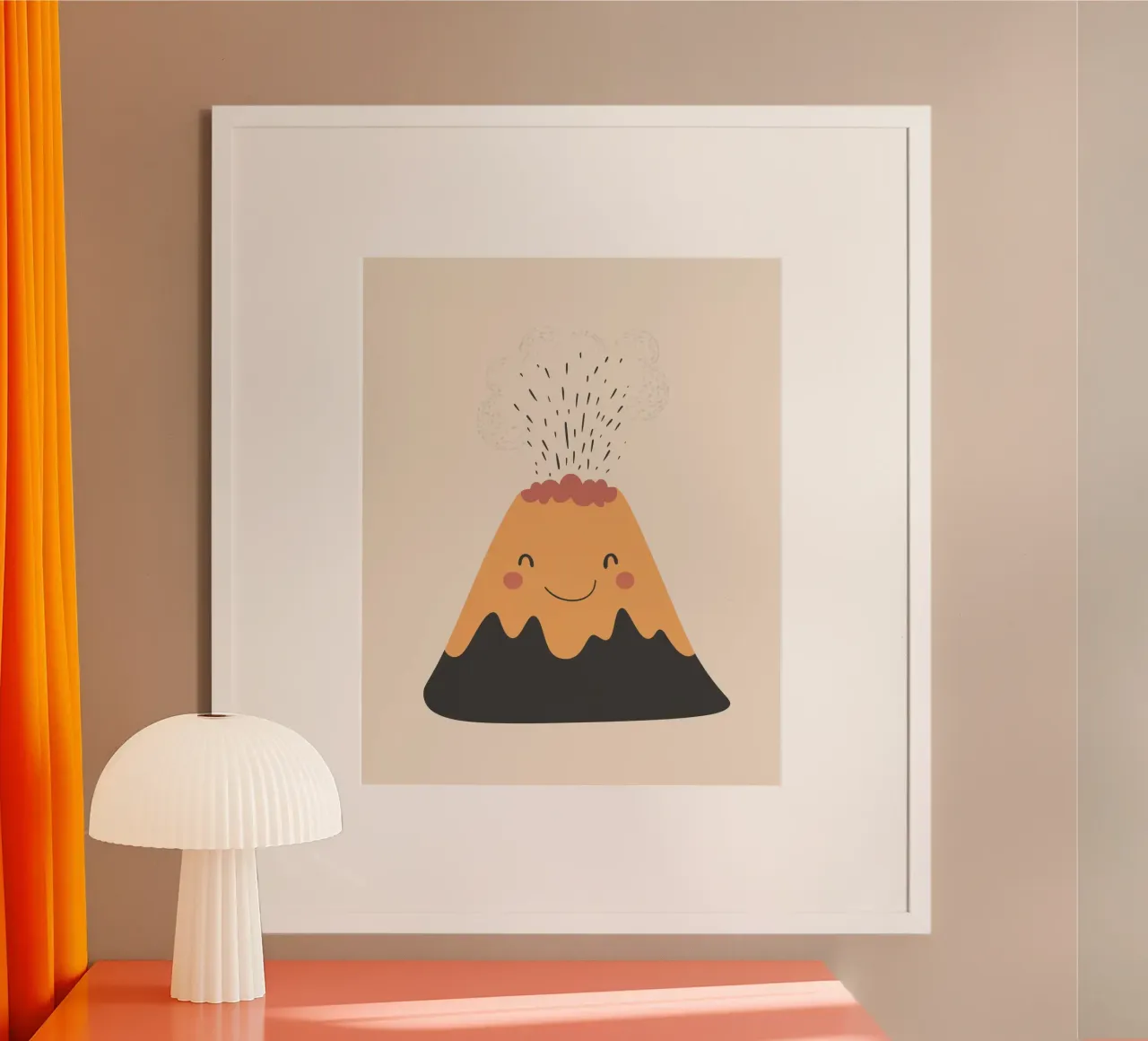 Vulcano stravagante poster con telaio in alluminio da Happy Littles