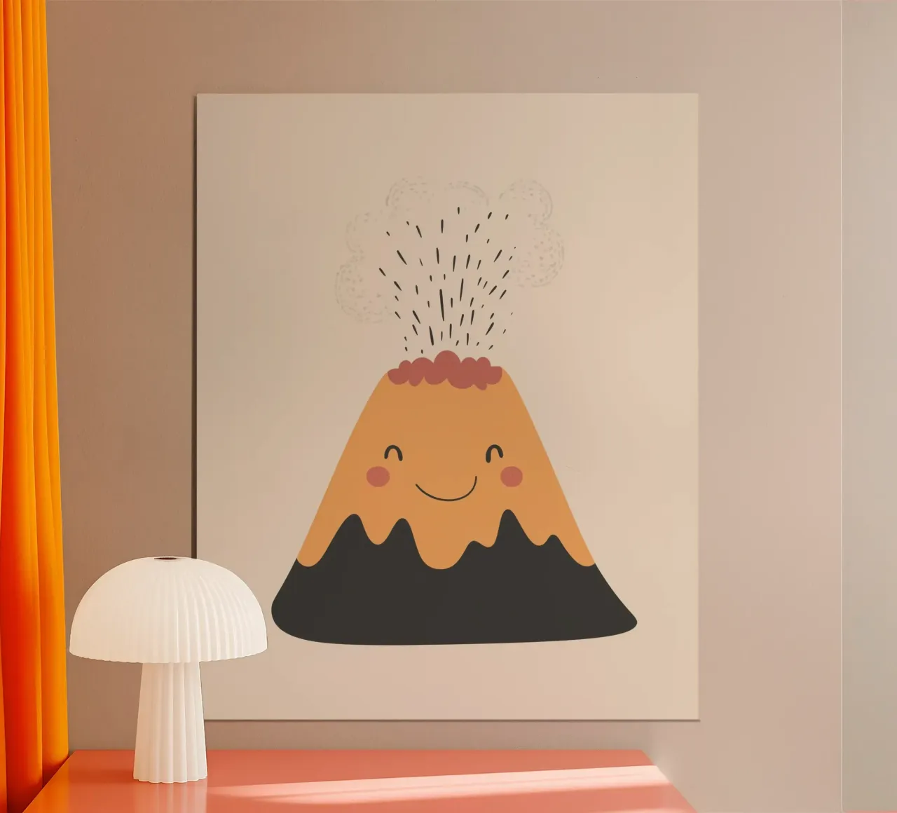 Vulcano stravagante poster con telaio in alluminio da Happy Littles
