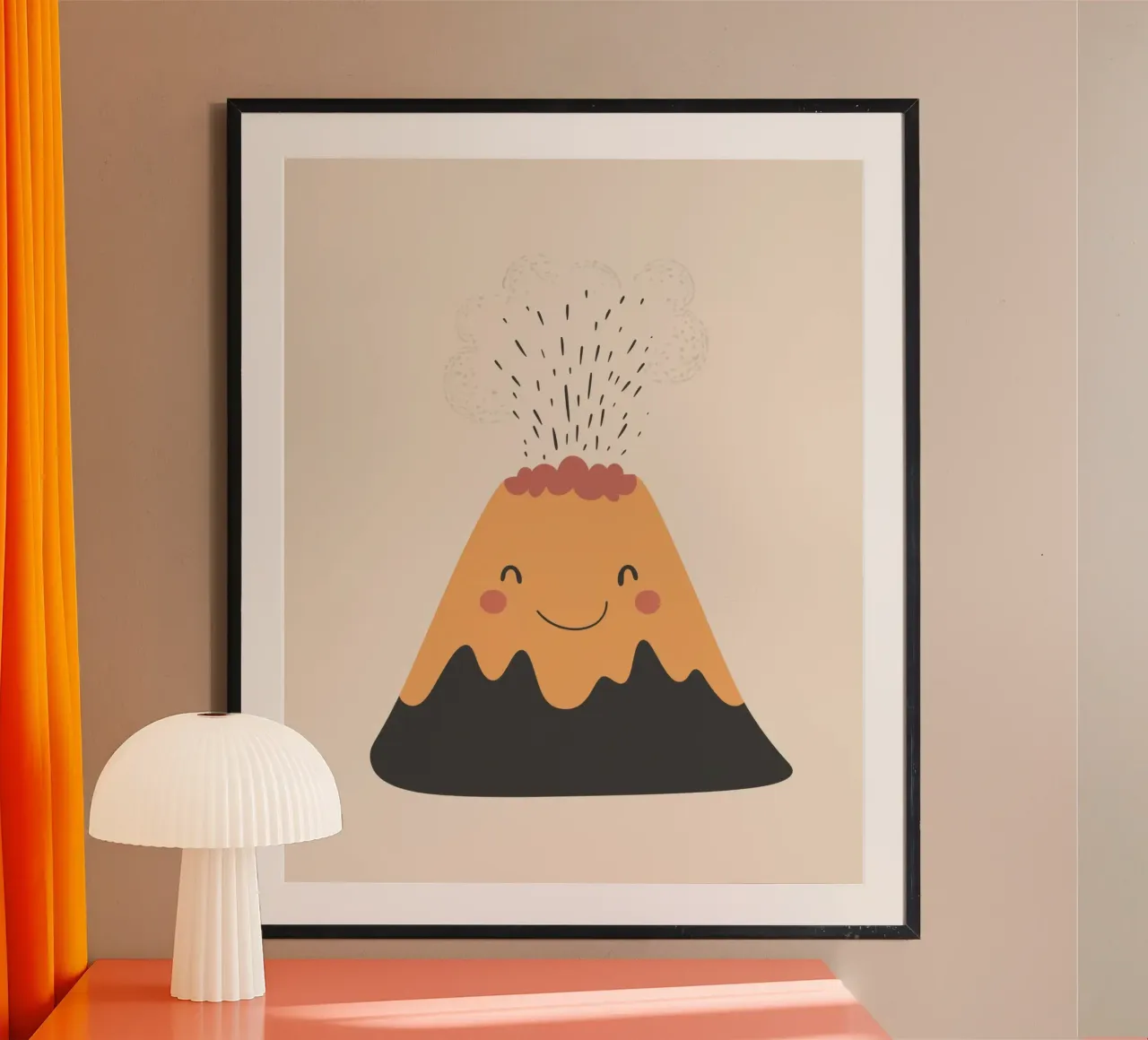 Vulcano stravagante poster con telaio in alluminio da Happy Littles