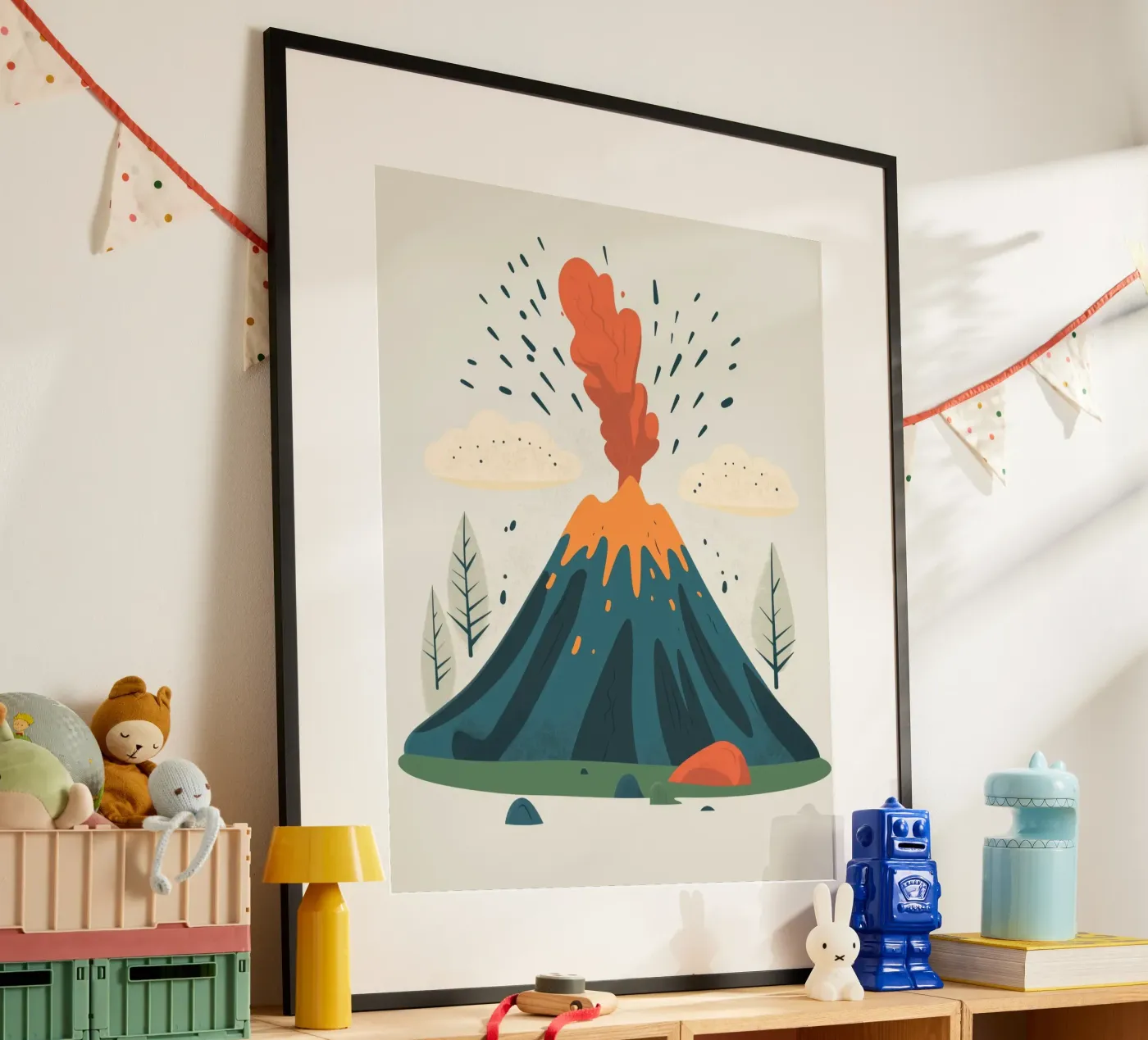 Whimsical Volcano poster by Happy Littles