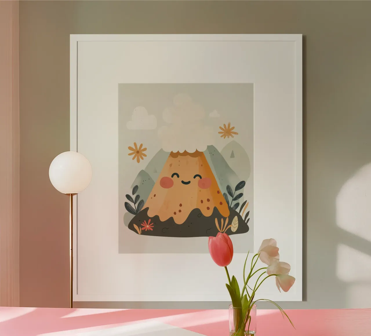 Vulcano stravagante poster con telaio in alluminio da Happy Littles