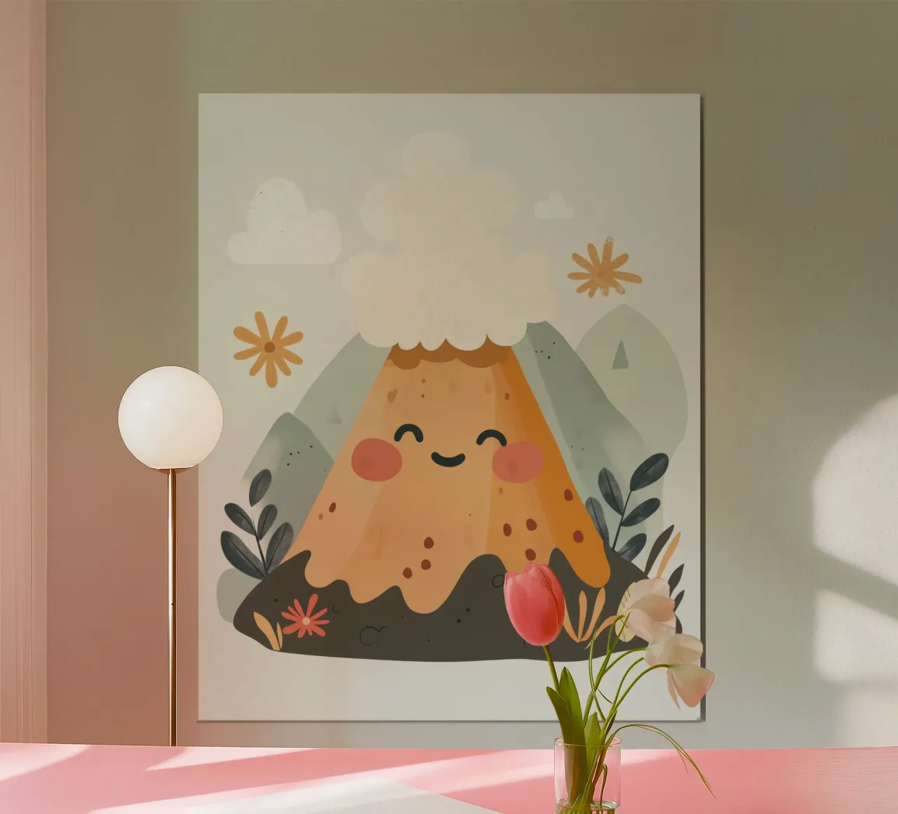 Vulcano stravagante poster con telaio in alluminio da Happy Littles