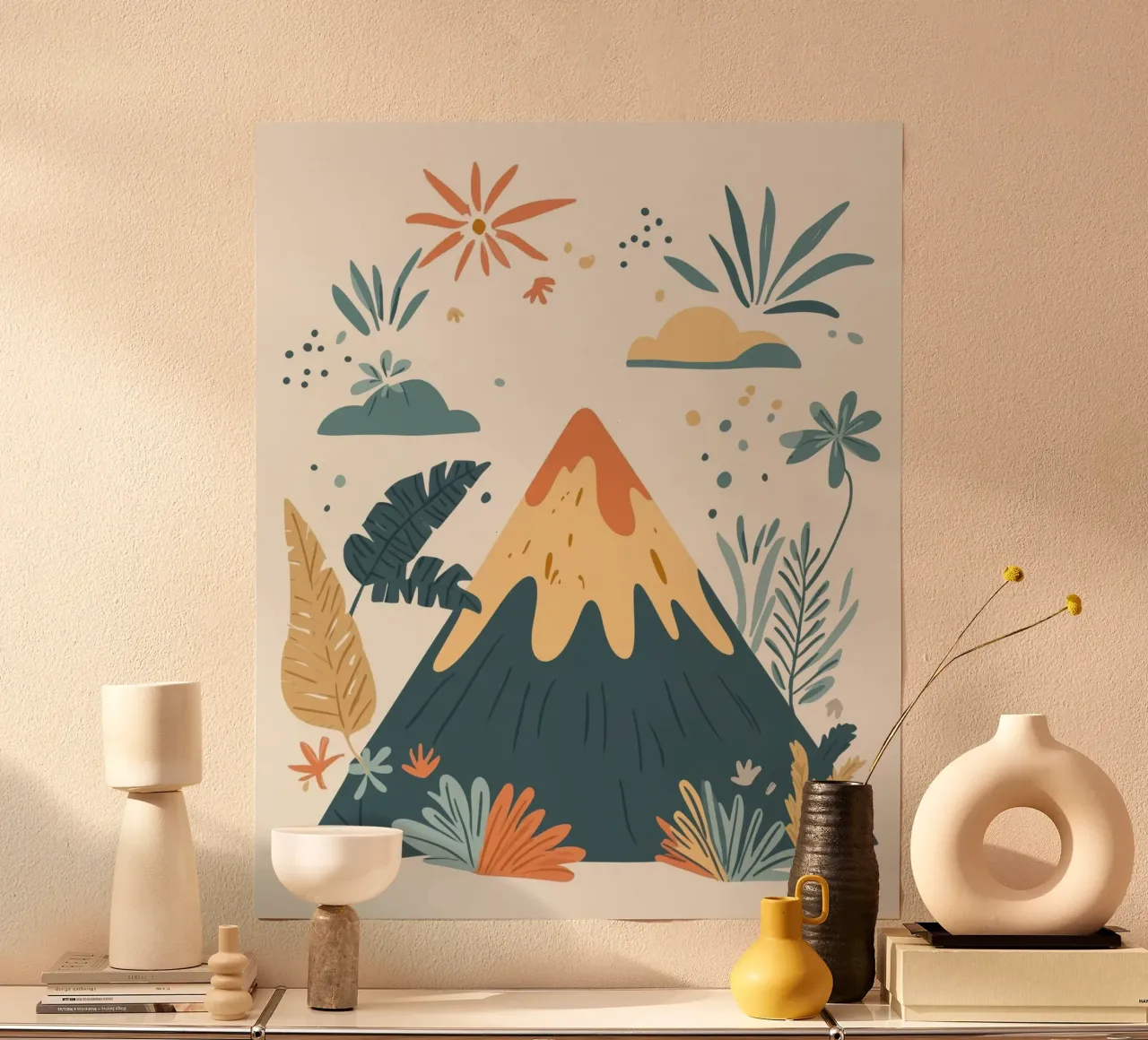 Vulcano stravagante poster con telaio in plastica da Happy Littles