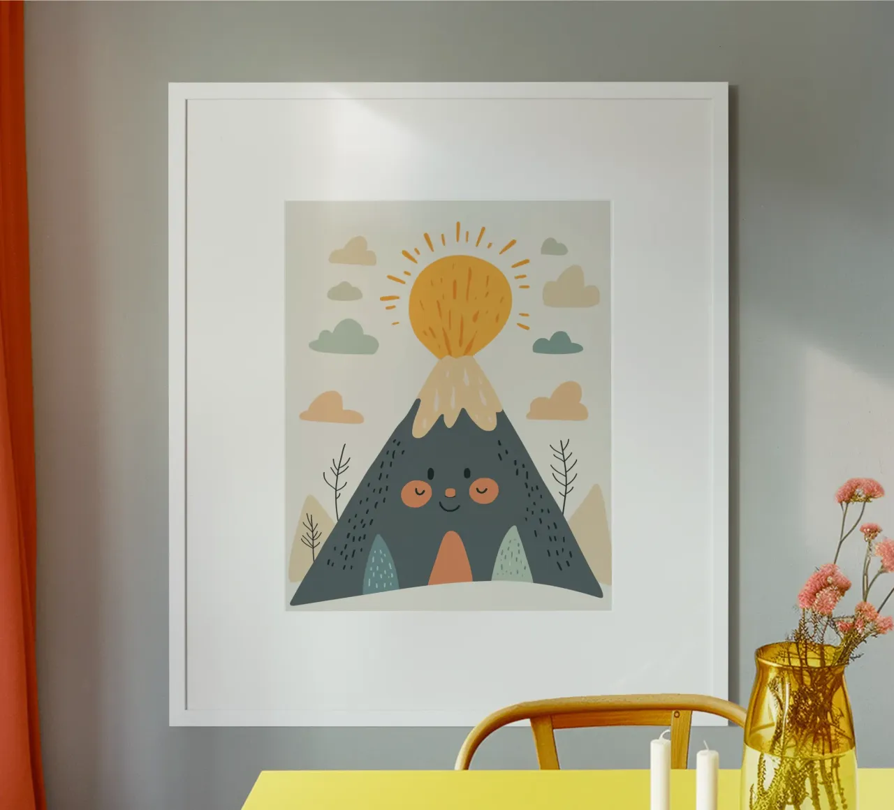 Vulcano stravagante poster con telaio in alluminio da Happy Littles