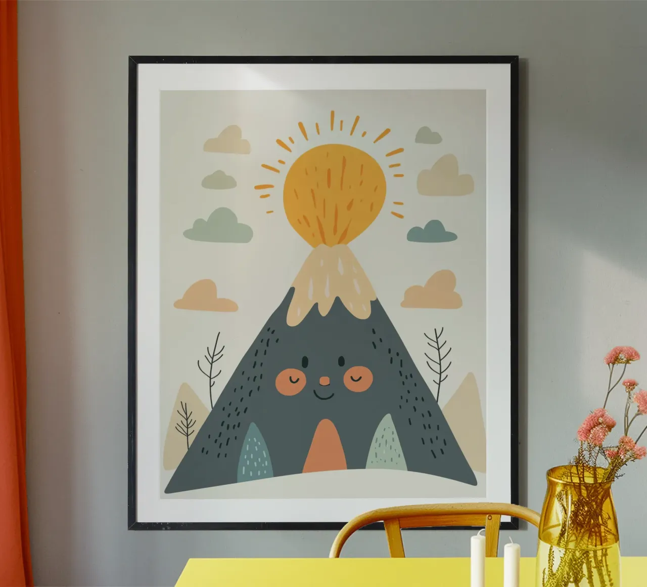 Vulcano stravagante poster con telaio in alluminio da Happy Littles