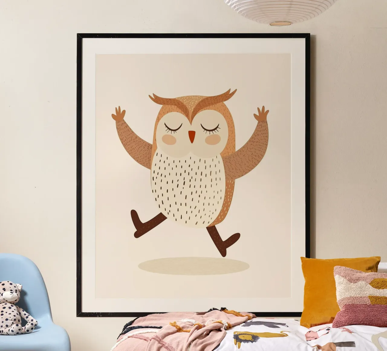 Gufo stravagante poster con telaio in plastica da Happy Littles