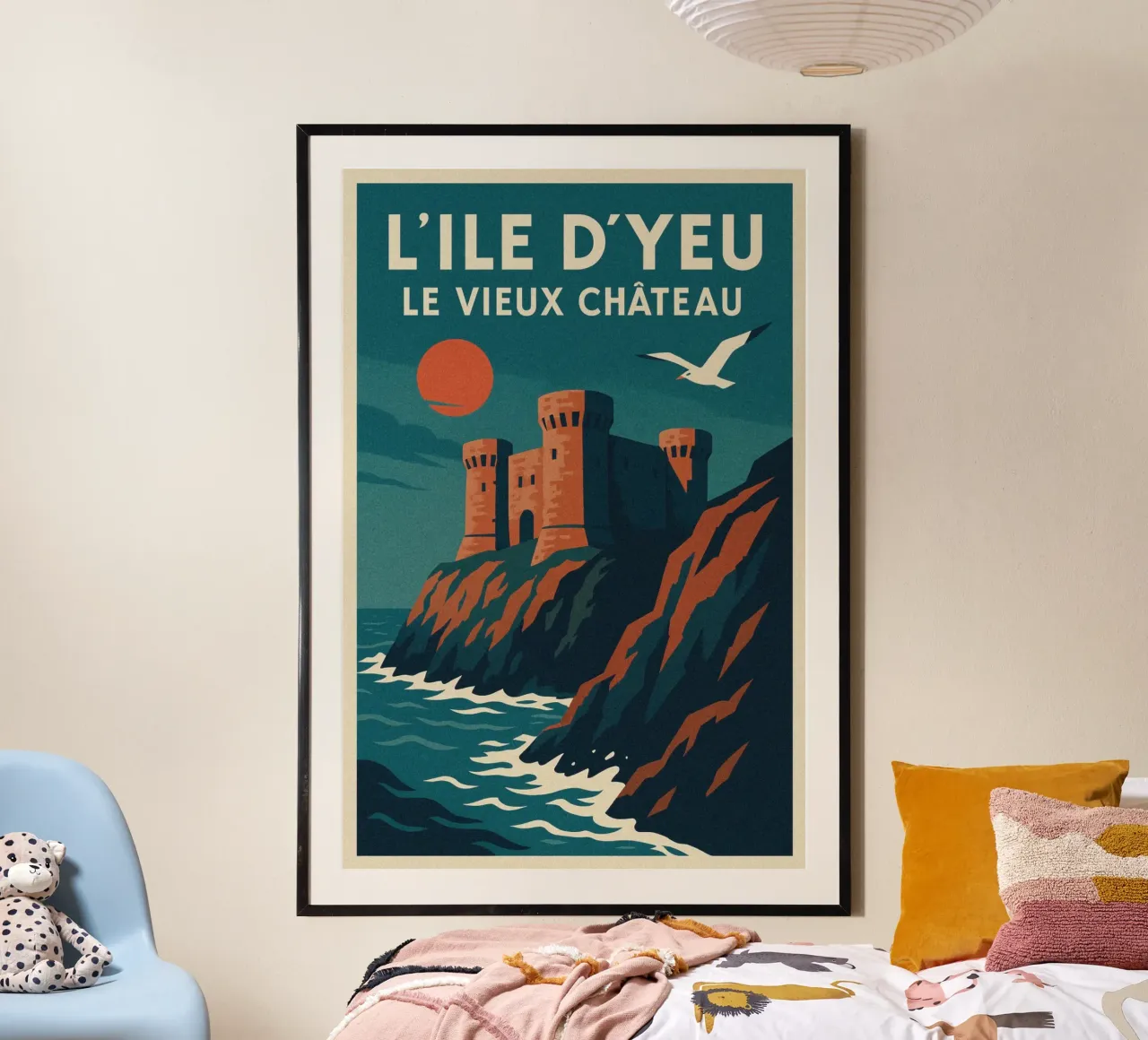 Château marin de l'Île d'Yeu poster con telaio in legno da JETLAG | affiches voyage