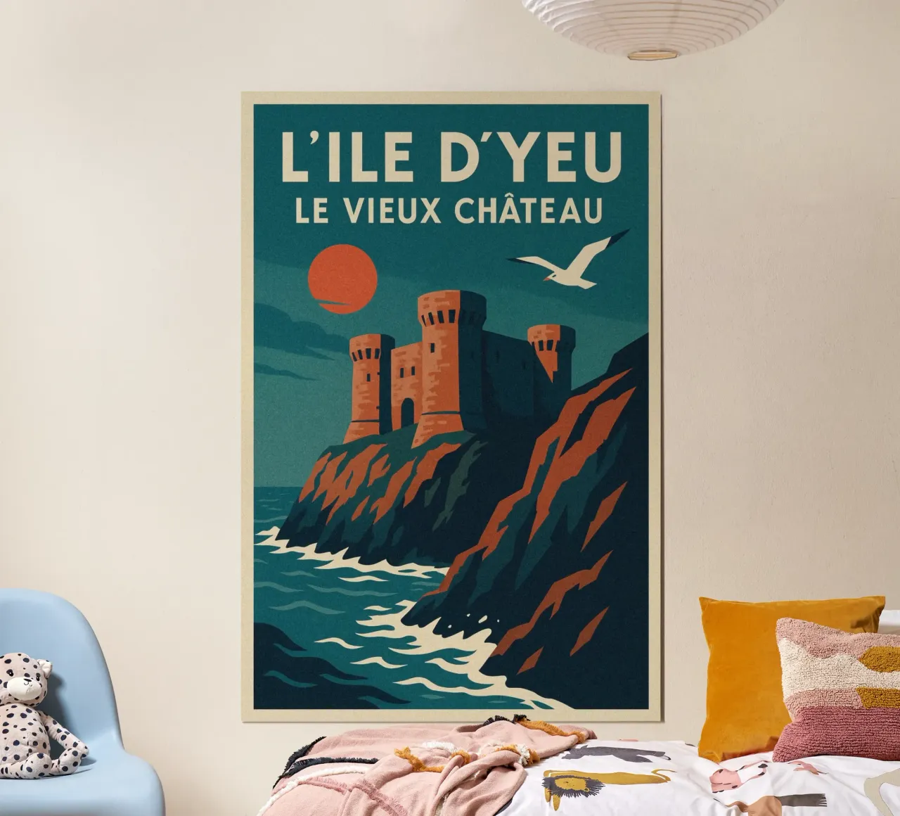 Château marin de l'Île d'Yeu poster con telaio in legno da JETLAG | affiches voyage
