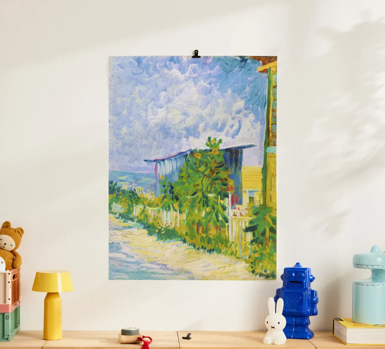 Il rifugio di Vincent van Gogh a Montmartre (1887) poster con telaio in legno da Van Gogh Prints