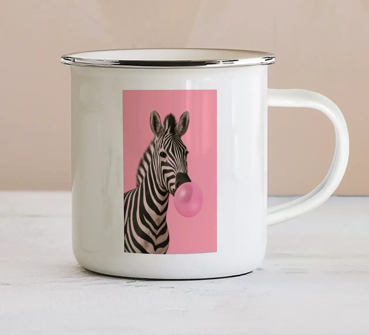 Punk Zebra Pop tazza in smalto da Attaboy Dsgn