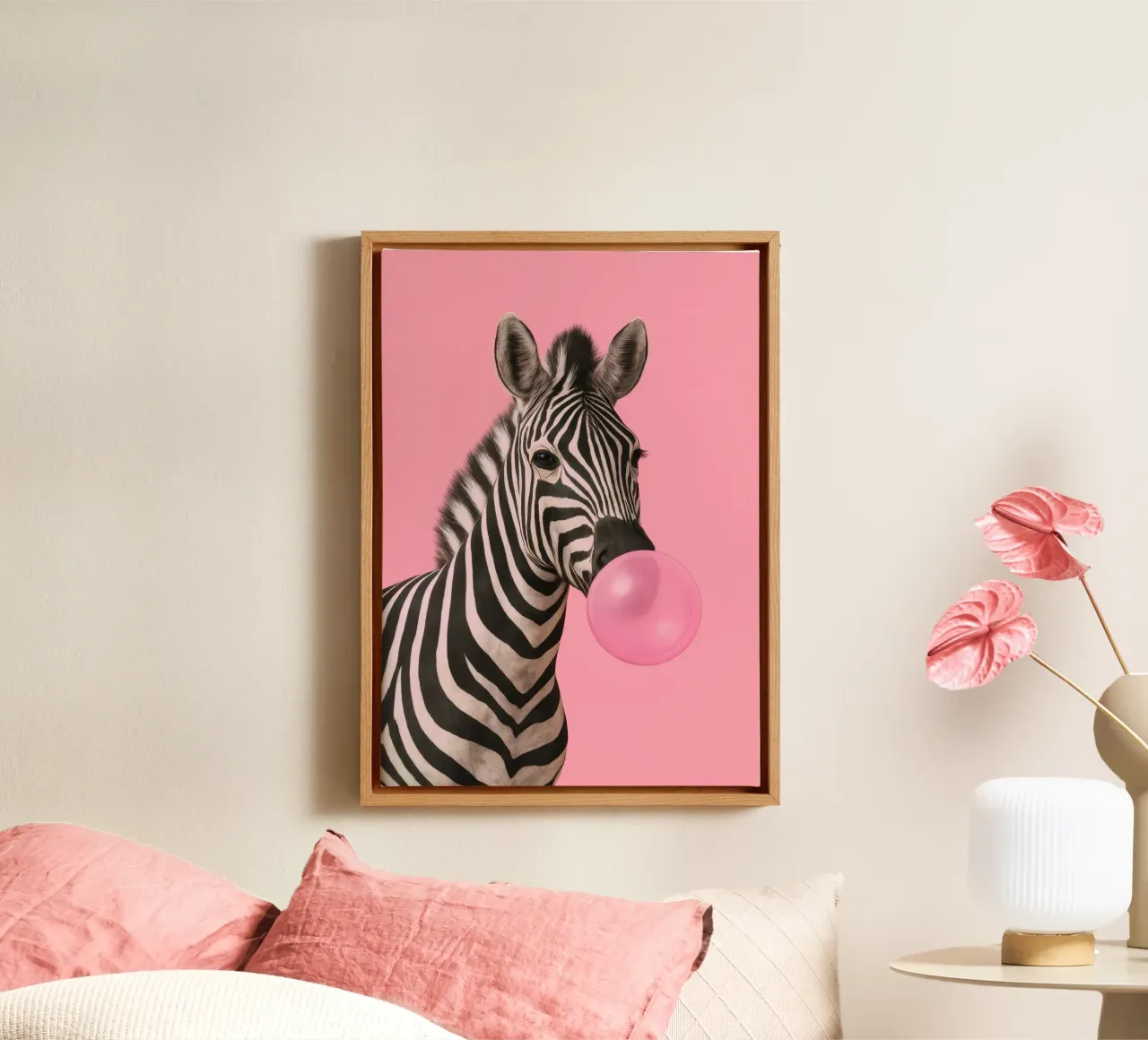 Punk Zebra Pop tela con Cornice a cassetta da Attaboy Dsgn