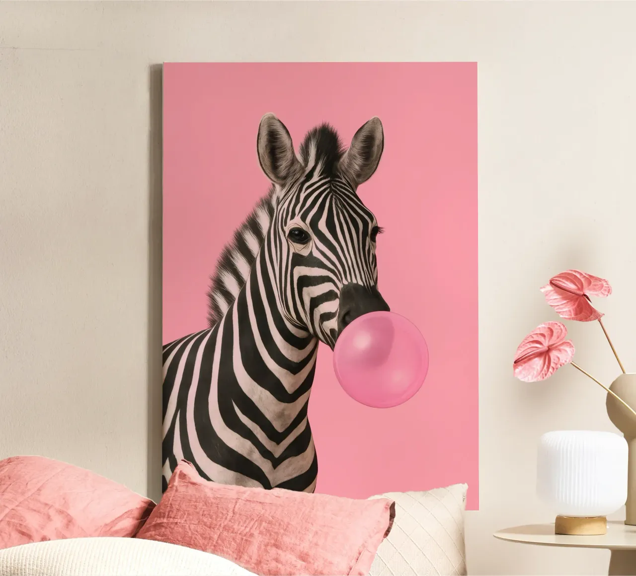 Punk Zebra Pop tela con Cornice a cassetta da Attaboy Dsgn
