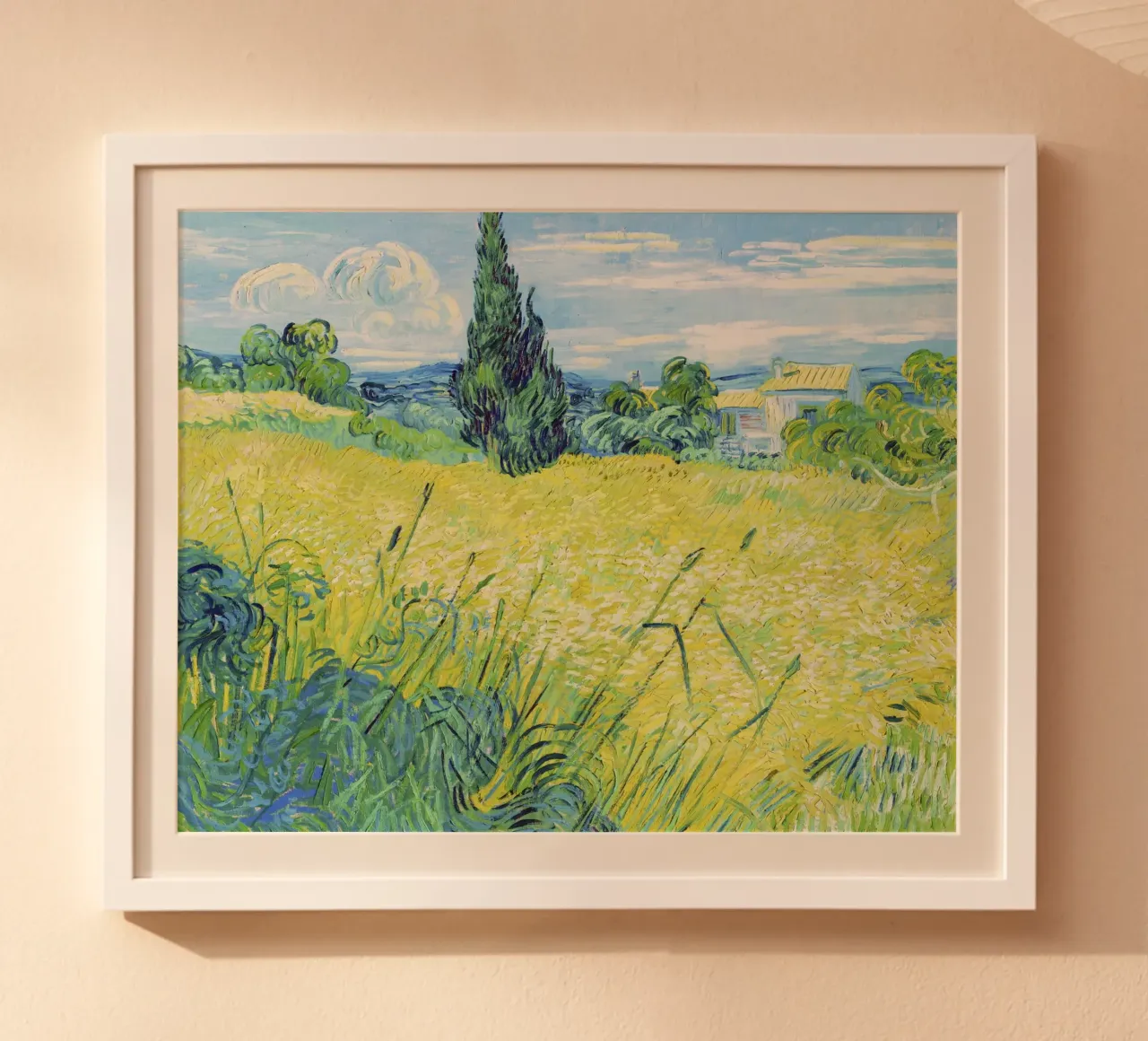 Green Wheat Field with Cypress by Vincent van Gogh poster by Venus Art