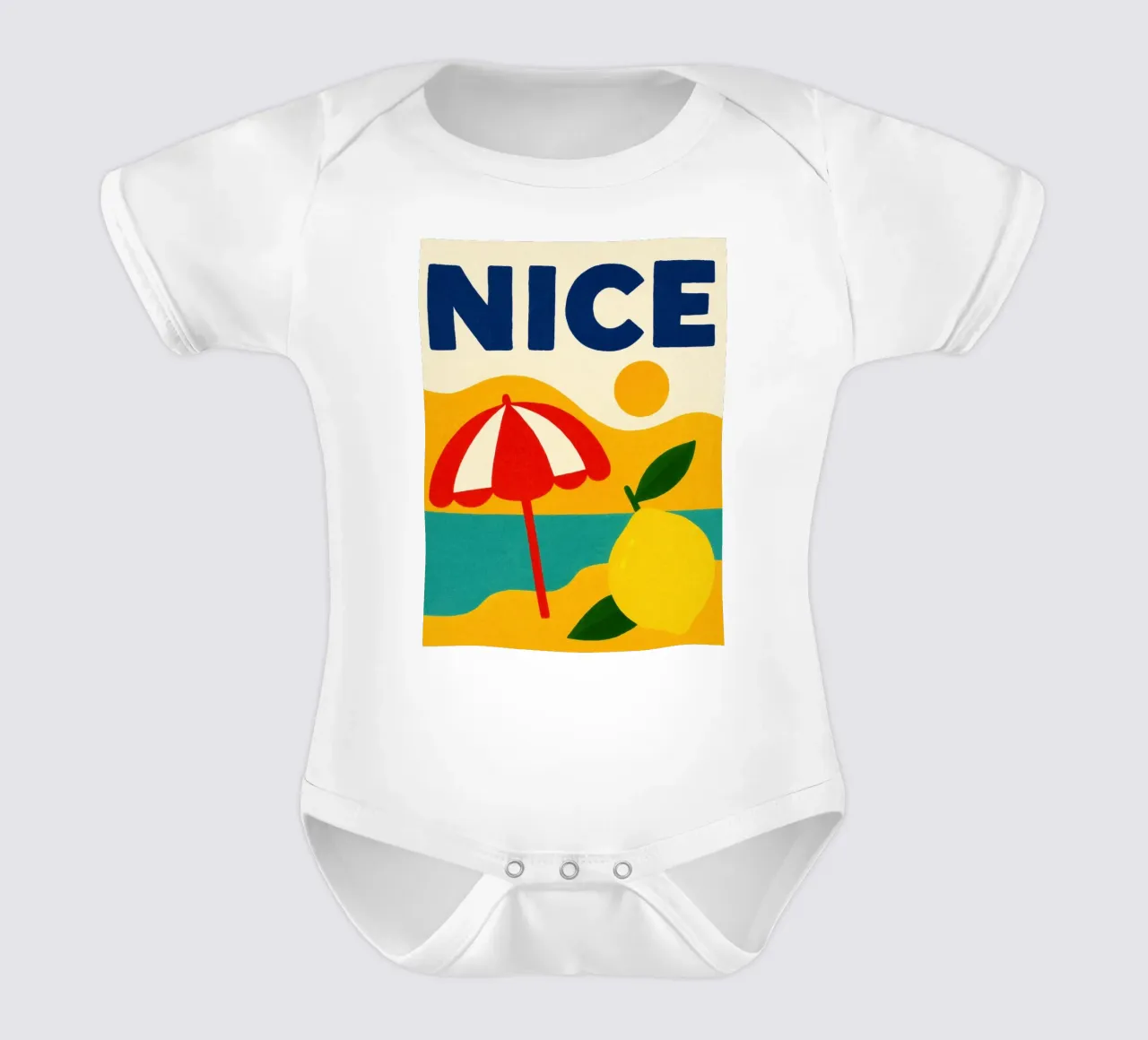 Zitrone und Sommersonnenschirm Kurzarm Babybody von JETLAG | affiches voyage