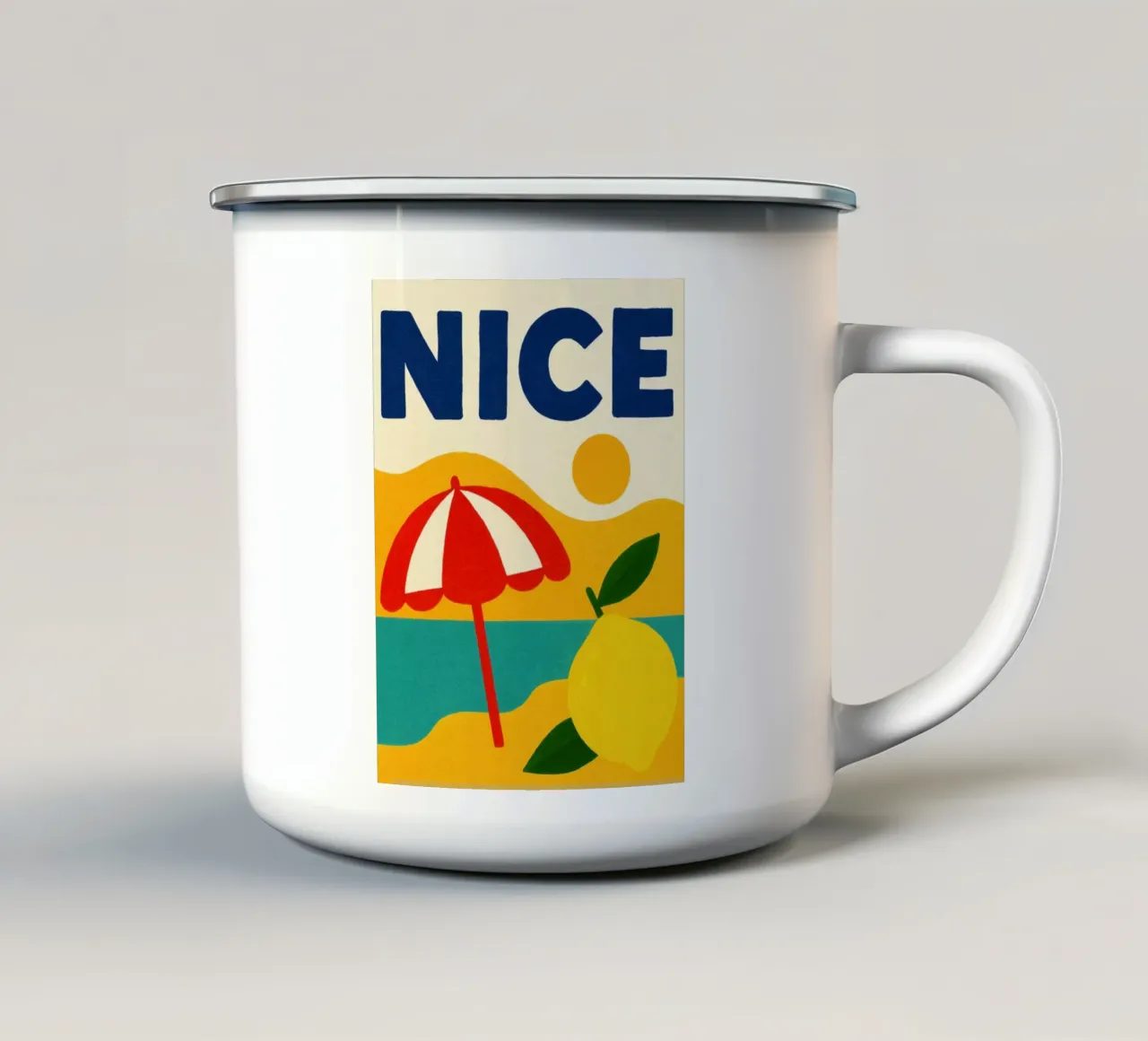 Limoni e ombrelloni estivi tazza in smalto da JETLAG | affiches voyage