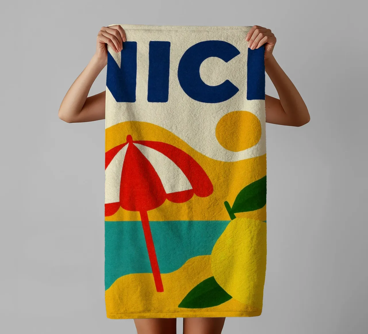Zitrone und Sommersonnenschirm Handtuch von JETLAG | affiches voyage