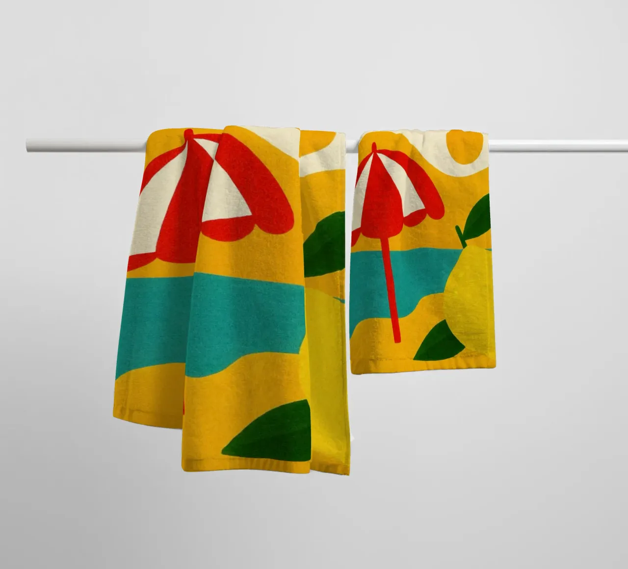Zitrone und Sommersonnenschirm Handtuch von JETLAG | affiches voyage