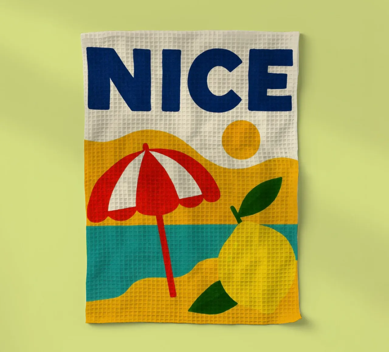 Zitrone und Sommersonnenschirm Geschirrtuch von JETLAG | affiches voyage