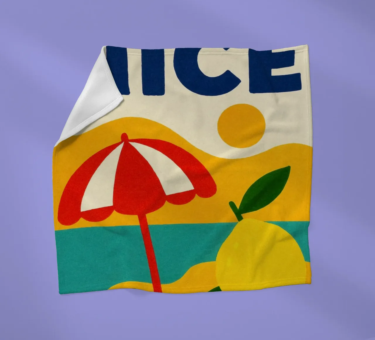 Zitrone und Sommersonnenschirm Fleecedecke von JETLAG | affiches voyage
