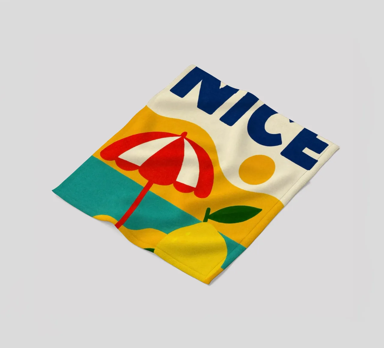 Zitrone und Sommersonnenschirm Fleecedecke von JETLAG | affiches voyage