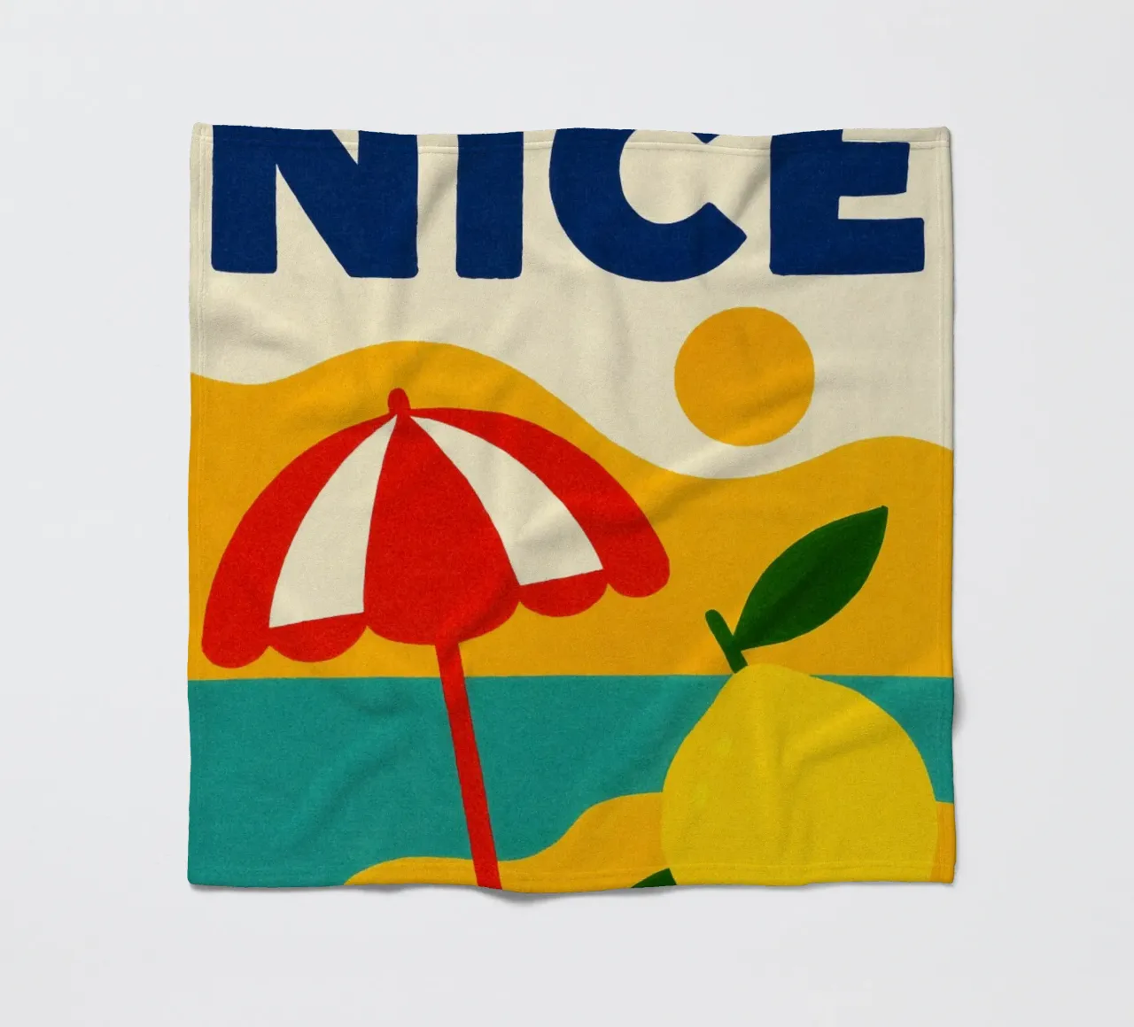 Zitrone und Sommersonnenschirm Fleecedecke von JETLAG | affiches voyage
