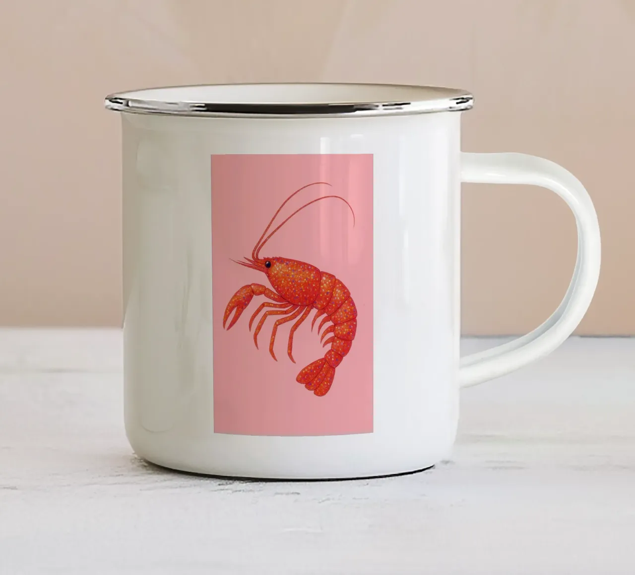 Disco Shrimp tazza in smalto da Attaboy Dsgn