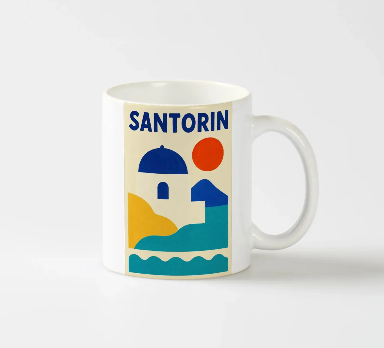 Cupola blu di Santorini tazza in ceramica da JETLAG | affiches voyage