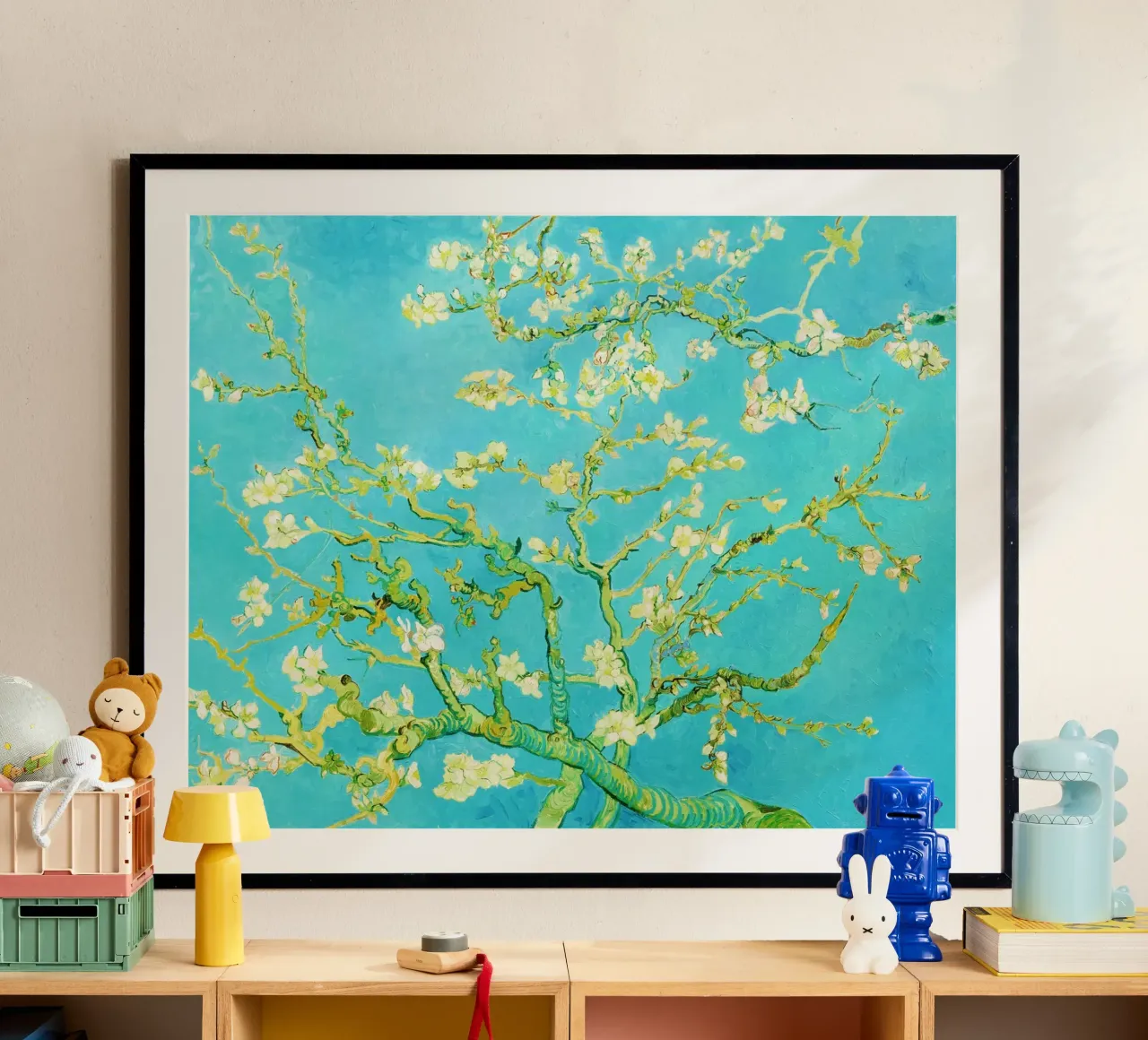 Il mandorlo in fiore di Vincent van Gogh (1890) poster con telaio in plastica da Venus Art