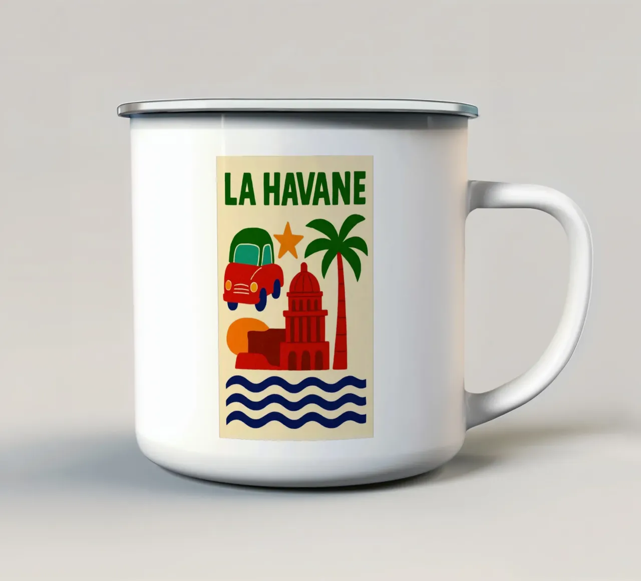 Rêve rétro de La Havane tazza in smalto da JETLAG | affiches voyage