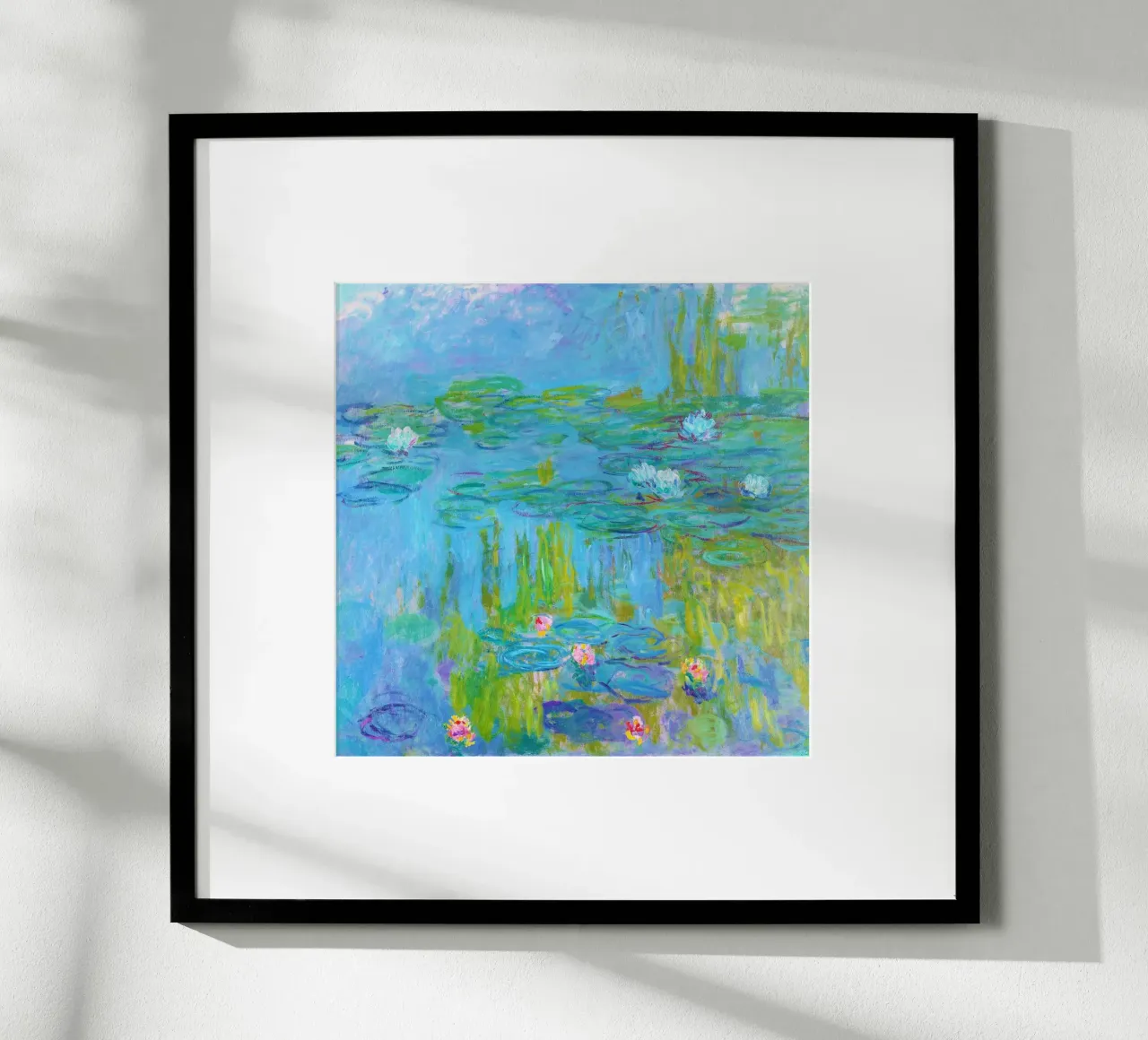 Le ninfee di Claude Monet poster con telaio in plastica da Venus Art