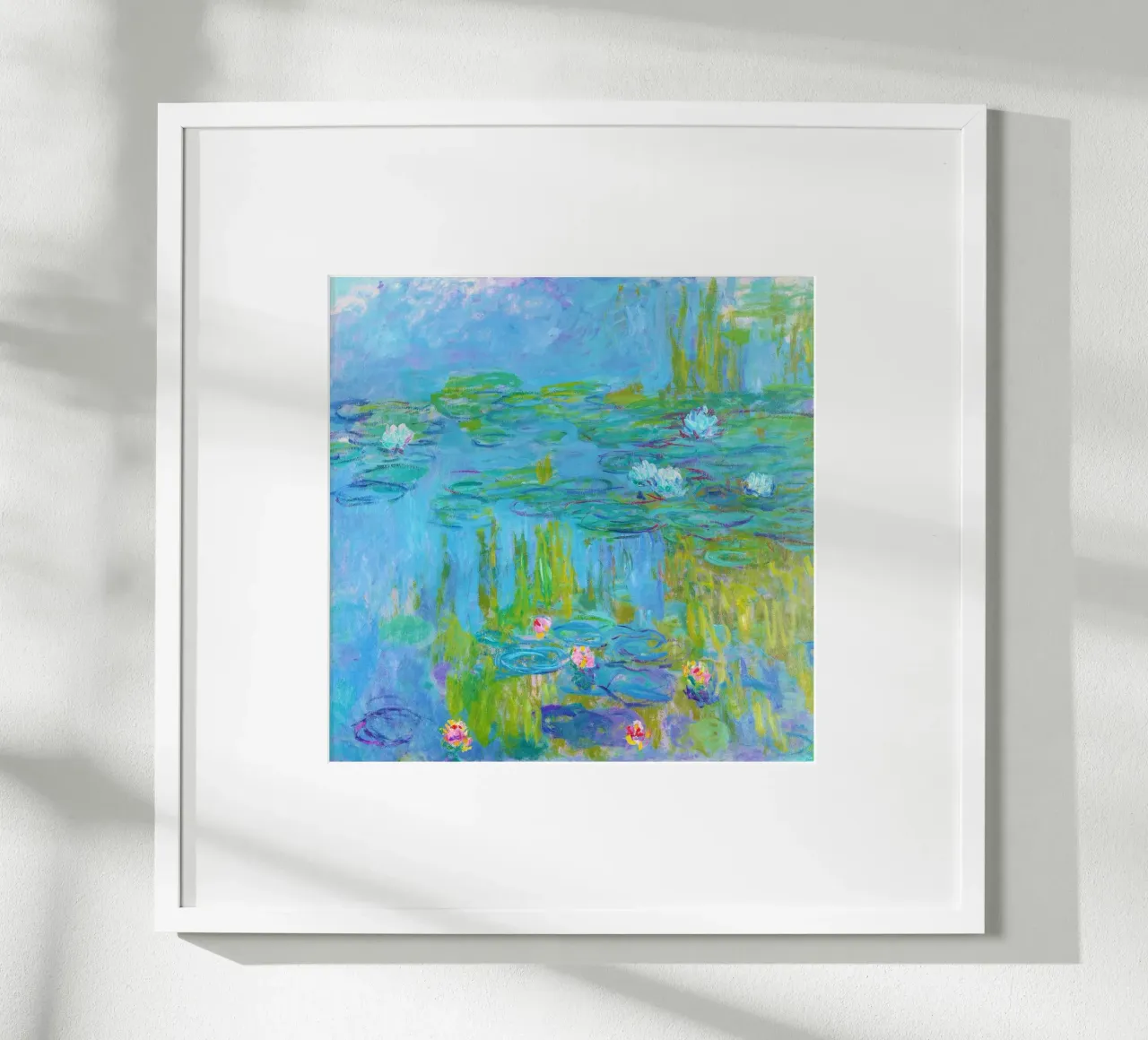 Le ninfee di Claude Monet poster con telaio in plastica da Venus Art