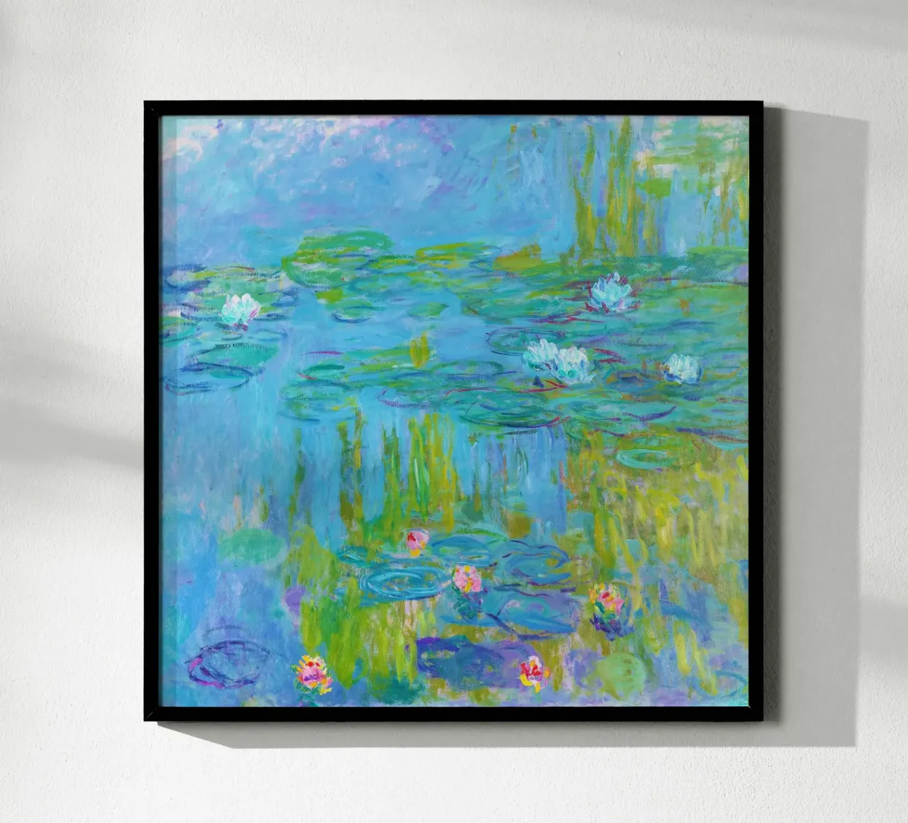 Le ninfee di Claude Monet poster con telaio in plastica da Venus Art