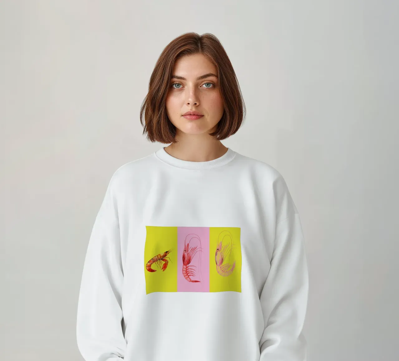 Retro Shrimp Pop Art felpa da Attaboy Dsgn