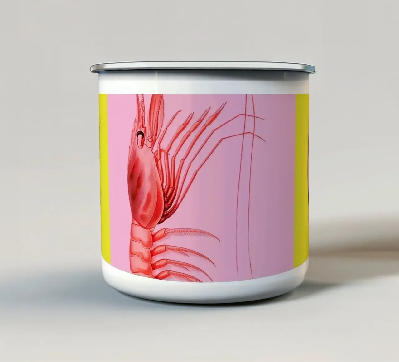 Retro Shrimp Pop Art tazza in smalto da Attaboy Dsgn