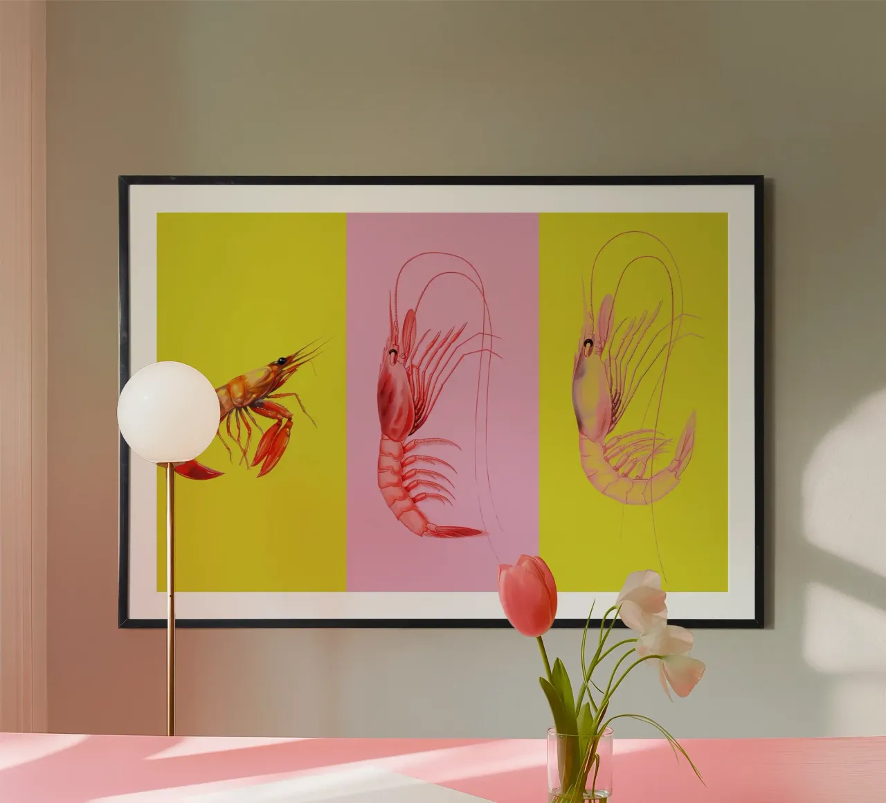 Retro Shrimp Pop Art poster da Attaboy Dsgn